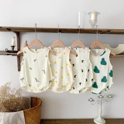 2025 New In Summer Infant Newborn Baby Girls Boys Wrinkle Cloth Cotton Outfits Kids Casual Jumpsuits Toddler Bodysuits