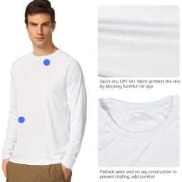Men's Sun Protection Shirts Summer UPF 50+ Long Sleeve Quick Dry Men Shirts Breathable Hiking Fish Performance Tops UV-Proof