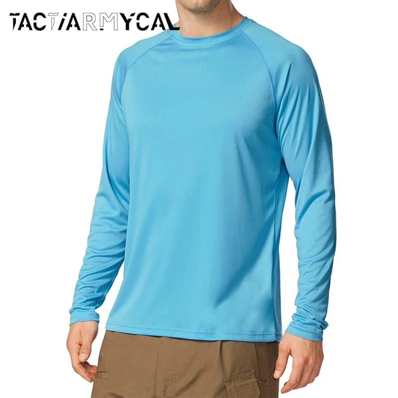 Men's Sun Protection Shirts Summer UPF 50+ Long Sleeve Quick Dry Men Shirts Breathable Hiking Fish Performance Tops UV-Proof
