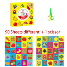 49-91pcs Learn Scissor Skills Cut Paper Craft Toys Safety Scissors Preschool Cutting Practice Activity Book Toddlers Kids Gifts