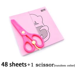 49-91pcs Learn Scissor Skills Cut Paper Craft Toys Safety Scissors Preschool Cutting Practice Activity Book Toddlers Kids Gifts