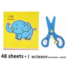 49-91pcs Learn Scissor Skills Cut Paper Craft Toys Safety Scissors Preschool Cutting Practice Activity Book Toddlers Kids Gifts