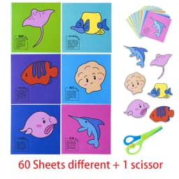49-91pcs Learn Scissor Skills Cut Paper Craft Toys Safety Scissors Preschool Cutting Practice Activity Book Toddlers Kids Gifts