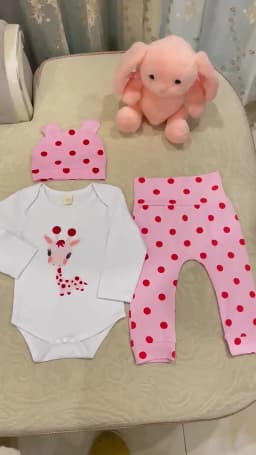 Spring Fall Cotton Newborn Baby Girl Clothes 0-3 Months Polka Dot Unisex Infant Clothes Set Boy 3-piece Clothing With Hat