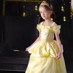 Kids Belle Costume Girl Halloween Princess Cosplay Party Dress Children Rapunzel Cinderella Anna Elsa Encanto Birthday Clothes