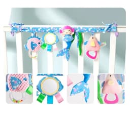 Sensory Baby Plush Rattle Toys Stroller Musical Mobile Hanging Toys Baby Rattles Mobiles Babies Newborns Games Toy 0 6 12 Months