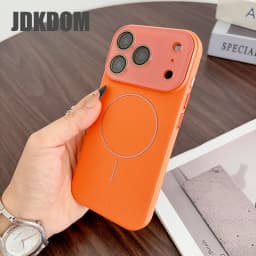 JDKDOM Litchi Leather Texture Magnetic Case For iPhone 18 17 Air 16 15 14 Plus 13 12 Pro Max Shockproof Wireless Charging Cover