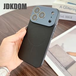 JDKDOM Litchi Leather Texture Magnetic Case For iPhone 18 17 Air 16 15 14 Plus 13 12 Pro Max Shockproof Wireless Charging Cover