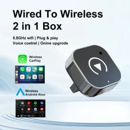 2026 Wireless CarPlay Adapter 2-in-1 Wired to Wireless Dongle for Apple & Android Auto Plug and Play Universal Car Accessory