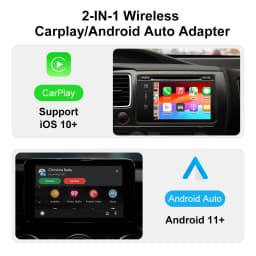 2026 Wireless CarPlay Adapter 2-in-1 Wired to Wireless Dongle for Apple & Android Auto Plug and Play Universal Car Accessory