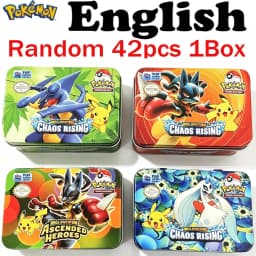 MEGA EVOLUTION 42pcs Pokémon Cards Battle Toys Lost Origin Pokémon Box with Anime Bank Pokémon Game Cards  for Childre