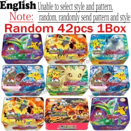 MEGA EVOLUTION 42pcs Pokémon Cards Battle Toys Lost Origin Pokémon Box with Anime Bank Pokémon Game Cards  for Childre