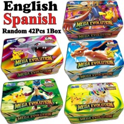 MEGA EVOLUTION 42pcs Pokémon Cards Battle Toys Lost Origin Pokémon Box with Anime Bank Pokémon Game Cards  for Childre