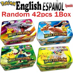 MEGA EVOLUTION 42pcs Pokémon Cards Battle Toys Lost Origin Pokémon Box with Anime Bank Pokémon Game Cards  for Childre