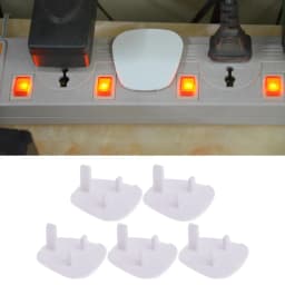 5-pieces UK Power Socket Baby Child Safety Protection Device Anti-shock Plug Protector White Color Socket Cover