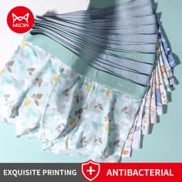 MIIOW 4Pcs Early Autumn Men Underwear Print Refreshing Man Boxer Underpants recycled fiber Breathable Mens Panties Boxershorts
