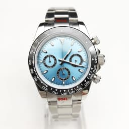 20 Color Business 39mm Quartz Watch Men's Timing Sapphire Crystal VK63 Movement Calendar Luminous Blue Dial Stainless Steel Stra