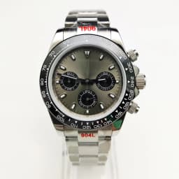 20 Color Business 39mm Quartz Watch Men's Timing Sapphire Crystal VK63 Movement Calendar Luminous Blue Dial Stainless Steel Stra