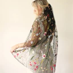 Floral Bridal Wedding Veils with Comb Wild Flowers Lace Secret Garden Veil for Brides Colored Colorful Fingertip Accessories