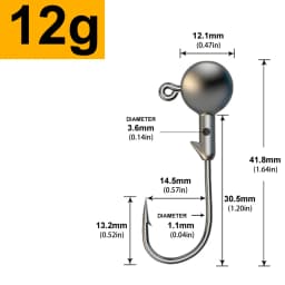 MrLurion 30pcs 1g 2g 3g 5g 10g 14g 18g 22g 25g 28g Fishing jigging head hook ,round head rigs fishhook for soft worm crank lures