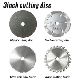 7Pcs Procut3-Inch Circular Saw Blade Set with 75mm Grinding Disc - Durable Steel Structure, Including Chain Saw Disc Blades, Me