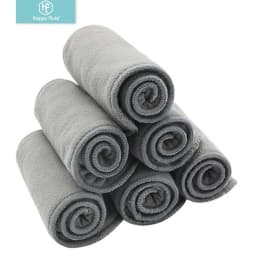 Happy Flute High Quality Baby Nappies Bamboo Charcoal Liner Nappy Diaper Insert For Baby Cloth Diaper Nappy Washable 4 Layers