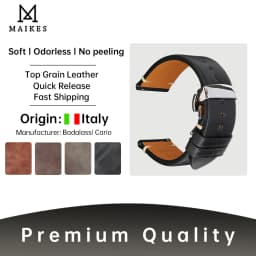 MAIKES Quick Release Watch Strap Butterfly Clasp Cow Leather Made in Tuscany Italy Accessories Bracelet Watch band