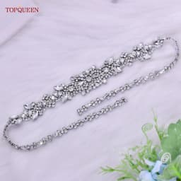 TOPQUEEN New Style Bridal Belt Silver Fancy Rhinestone Women Wedding Dress Accessories Satin Ribbon Belt S51