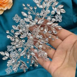 A422 Silver Bridal Hair Piece Shinny Wedding Headbands Tiaras Handmade Wedding Hair Accessories Head Jewelry Bride Headwear