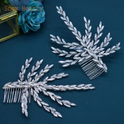 A422 Silver Bridal Hair Piece Shinny Wedding Headbands Tiaras Handmade Wedding Hair Accessories Head Jewelry Bride Headwear