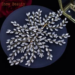 A422 Silver Bridal Hair Piece Shinny Wedding Headbands Tiaras Handmade Wedding Hair Accessories Head Jewelry Bride Headwear