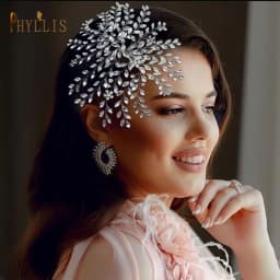 A422 Silver Bridal Hair Piece Shinny Wedding Headbands Tiaras Handmade Wedding Hair Accessories Head Jewelry Bride Headwear