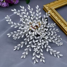 A422 Silver Bridal Hair Piece Shinny Wedding Headbands Tiaras Handmade Wedding Hair Accessories Head Jewelry Bride Headwear