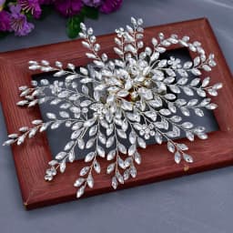 A422 Silver Bridal Hair Piece Shinny Wedding Headbands Tiaras Handmade Wedding Hair Accessories Head Jewelry Bride Headwear