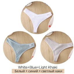 3Pcs/Set Women Cotton Thongs Panties Sexy Low Waist G-String Briefs Ladies Brazilian Lingerie Girls Breathable Intimates Bikini