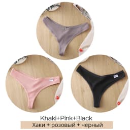 3Pcs/Set Women Cotton Thongs Panties Sexy Low Waist G-String Briefs Ladies Brazilian Lingerie Girls Breathable Intimates Bikini