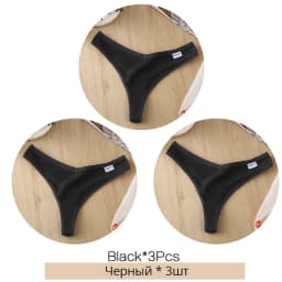 3Pcs/Set Women Cotton Thongs Panties Sexy Low Waist G-String Briefs Ladies Brazilian Lingerie Girls Breathable Intimates Bikini