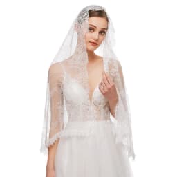 Lace Mantilla Veil Soft & Comfortable Exquisite Floral Design Head Covering for Women Girls Church Veils for Chapels Dropship