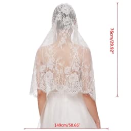 Lace Mantilla Veil Soft & Comfortable Exquisite Floral Design Head Covering for Women Girls Church Veils for Chapels Dropship