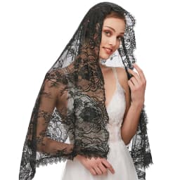 Lace Mantilla Veil Soft & Comfortable Exquisite Floral Design Head Covering for Women Girls Church Veils for Chapels Dropship