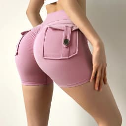TRY TO BN Women's Sports Shorts with Pockets Butt Lifting High Waist Booty Scrunch Gym Workout Running Biker Yoga Fitness Shorts