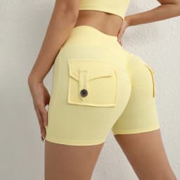 TRY TO BN Women's Sports Shorts with Pockets Butt Lifting High Waist Booty Scrunch Gym Workout Running Biker Yoga Fitness Shorts