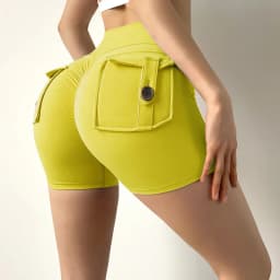 TRY TO BN Women's Sports Shorts with Pockets Butt Lifting High Waist Booty Scrunch Gym Workout Running Biker Yoga Fitness Shorts