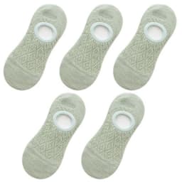Qisin 5Pairs Women Silicone non-slip invisible Socks Summer Solid Color Mesh Ankle Boat Cotton Slipper No show Female Socks