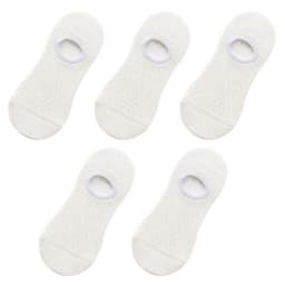 Qisin 5Pairs Women Silicone non-slip invisible Socks Summer Solid Color Mesh Ankle Boat Cotton Slipper No show Female Socks