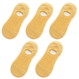 Qisin 5Pairs Women Silicone non-slip invisible Socks Summer Solid Color Mesh Ankle Boat Cotton Slipper No show Female Socks