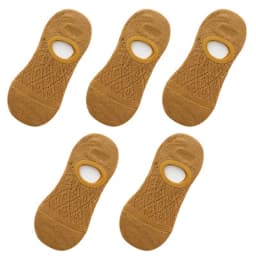 Qisin 5Pairs Women Silicone non-slip invisible Socks Summer Solid Color Mesh Ankle Boat Cotton Slipper No show Female Socks