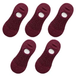 Qisin 5Pairs Women Silicone non-slip invisible Socks Summer Solid Color Mesh Ankle Boat Cotton Slipper No show Female Socks