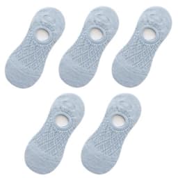 Qisin 5Pairs Women Silicone non-slip invisible Socks Summer Solid Color Mesh Ankle Boat Cotton Slipper No show Female Socks