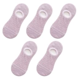Qisin 5Pairs Women Silicone non-slip invisible Socks Summer Solid Color Mesh Ankle Boat Cotton Slipper No show Female Socks